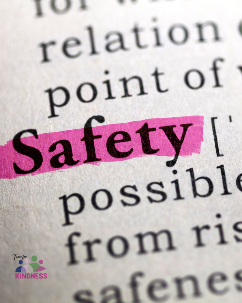 close up of the dictionary listing for “safety.” The word “safety” is highlighted in pink.