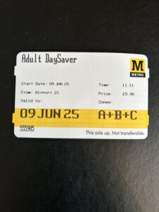 An adult say saver Metro ticket for 9th June 2025 and zones A, B and C costing £5.90.